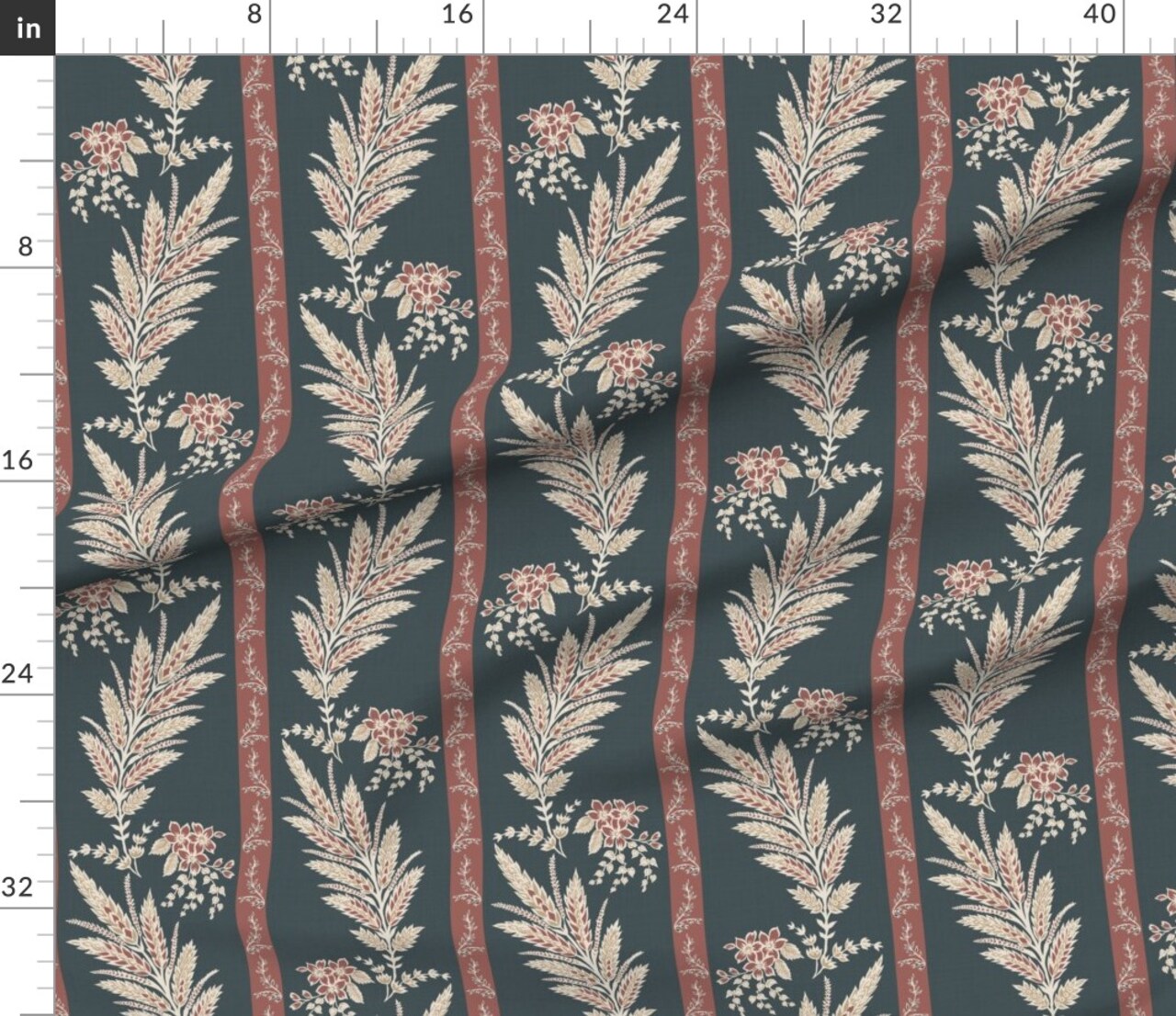 Celine Floral Vine Custom Printed Fabric by Spoonflower Various Fabrics by the Yard or Fat Quarter 21049651